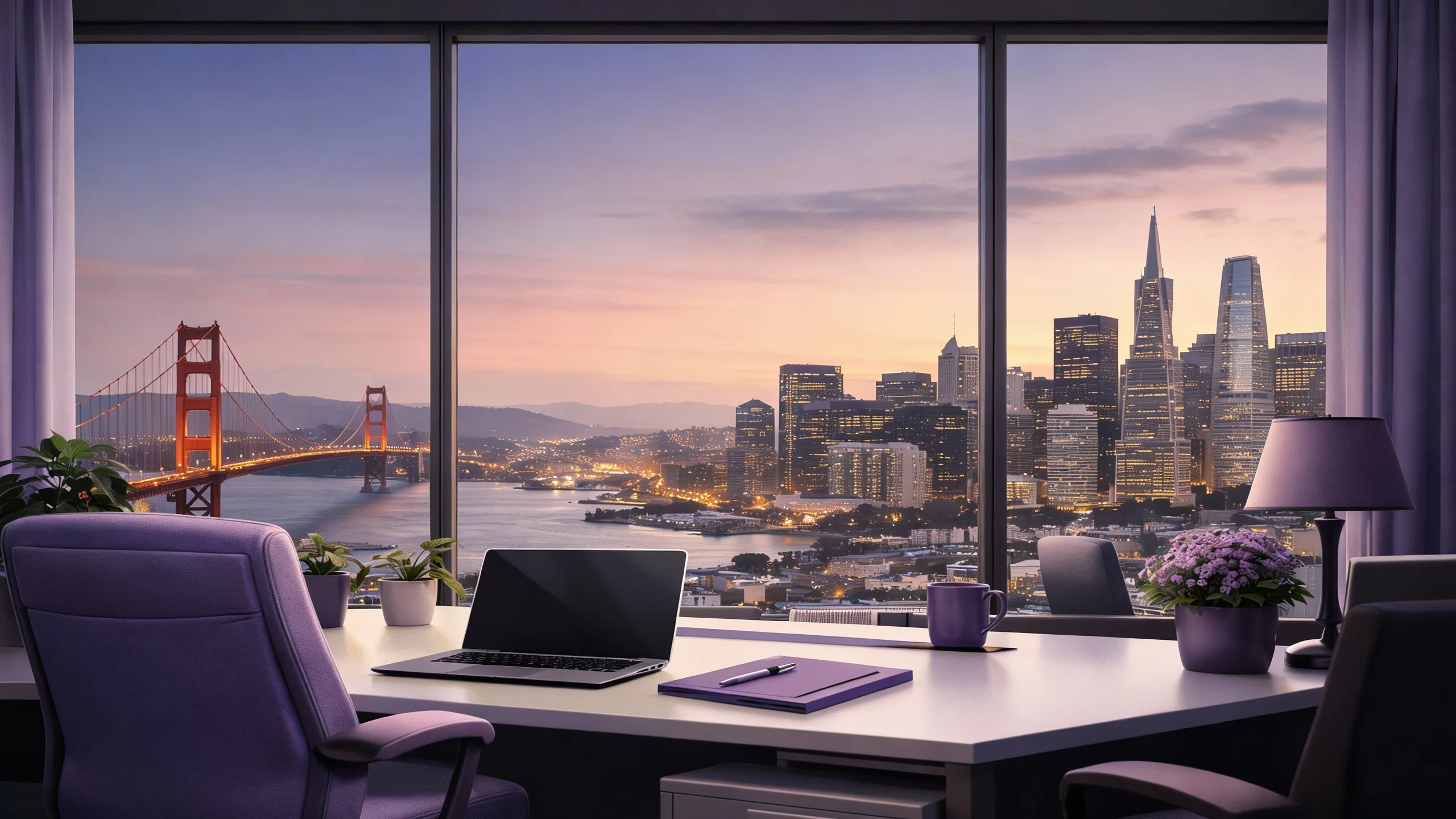 San Francisco bay area view from an office